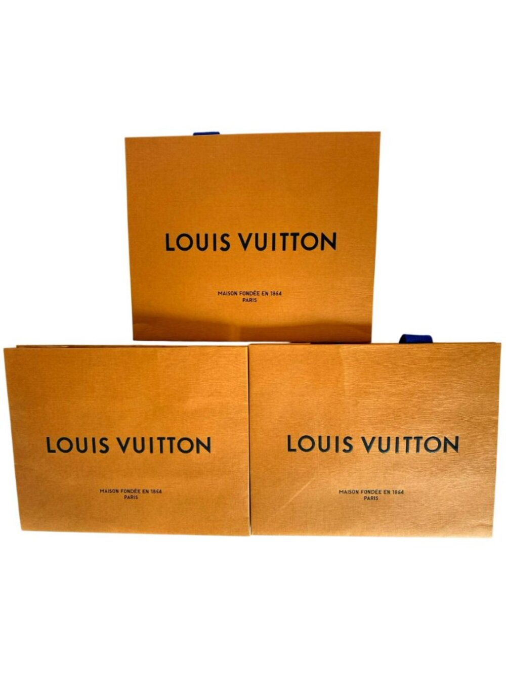 Authentic LOUIS VUITTON LV Shopper Paper Bag Tote Bags Orange Imperial SET of 5! - Picture 2 of 8